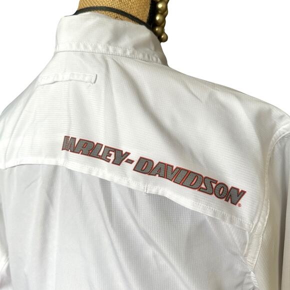 HARLEY DAVIDSON men's white genuine motorcycle biker rider shirt SIZE MEDIUM - Picture 5 of 12
